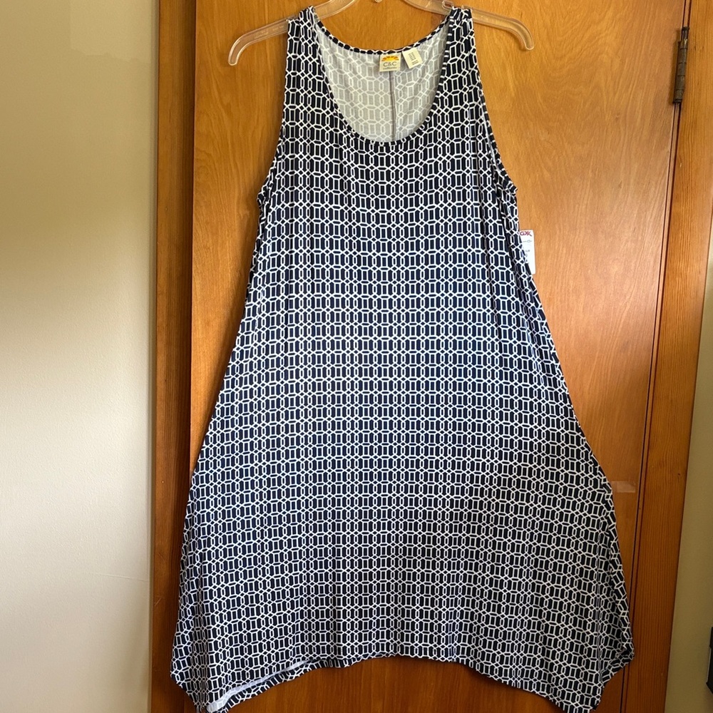 C&C California Black and White Geometric Dress   NWOT